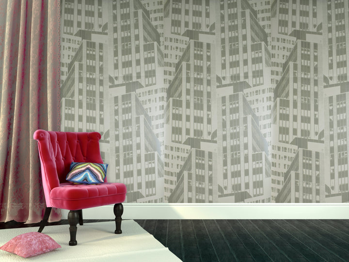 River Thames 33 Light Olive Print Wallpaper Sk69-5433