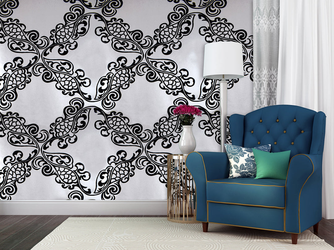 River Thames 8 Black Medallion Wallpaper Sk69-5113
