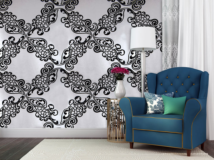 River Thames 8 Black Medallion Wallpaper Sk69-5113