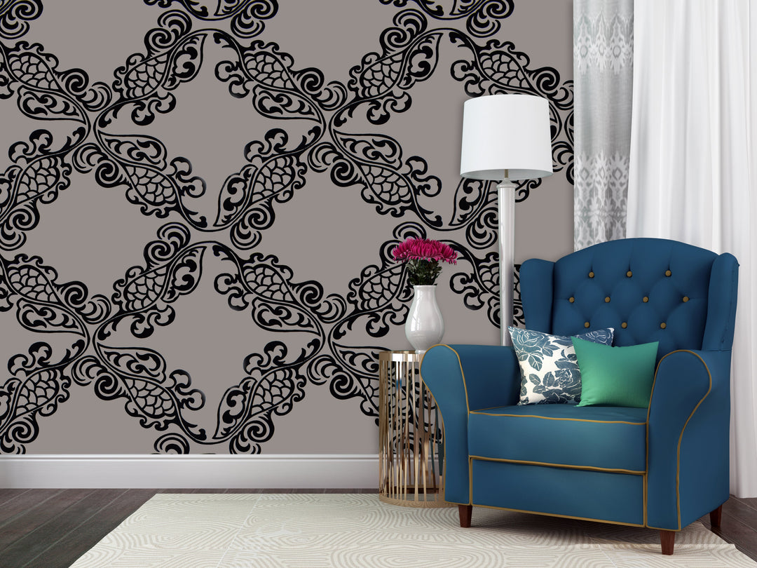 River Thames 8 Brown Medallion Wallpaper Sk69-5114