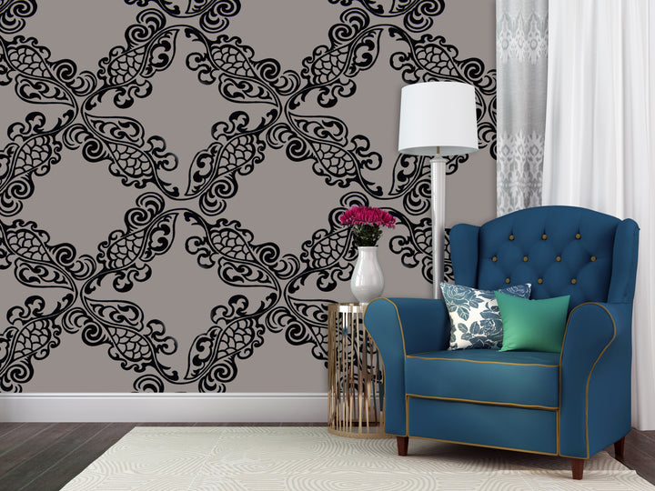 River Thames 8 Brown Medallion Wallpaper Sk69-5114