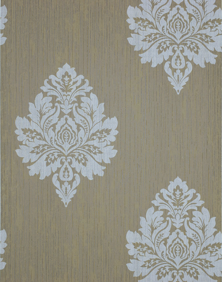 Cloud Grey Damask Wallpaper