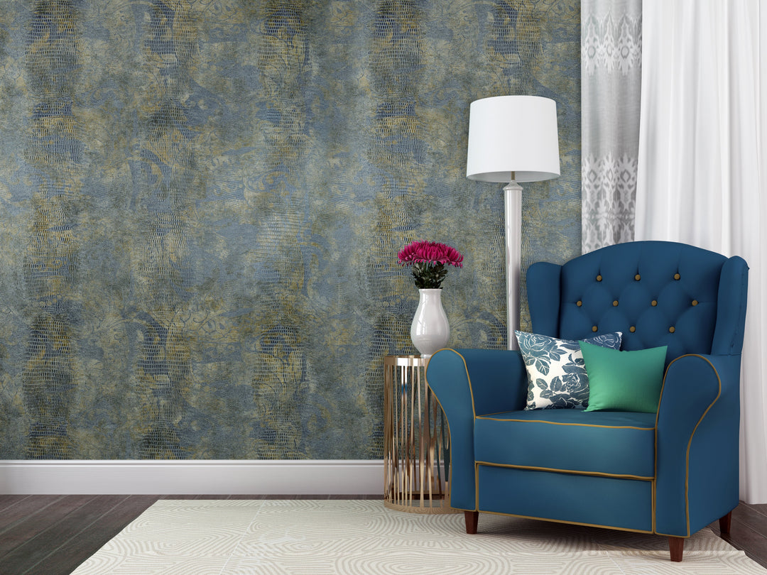 Buckingham Palace 27 Stonewash Blue Wallpaper Sk100-20454