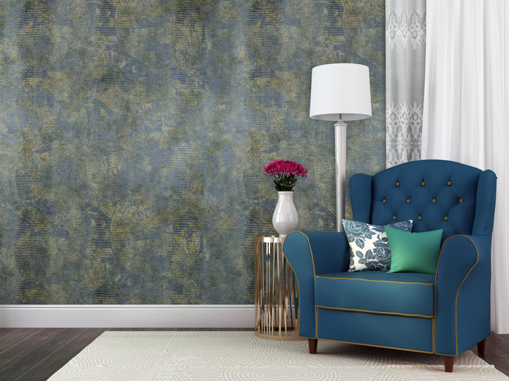 Buckingham Palace 27 Stonewash Blue Wallpaper Sk100-20454