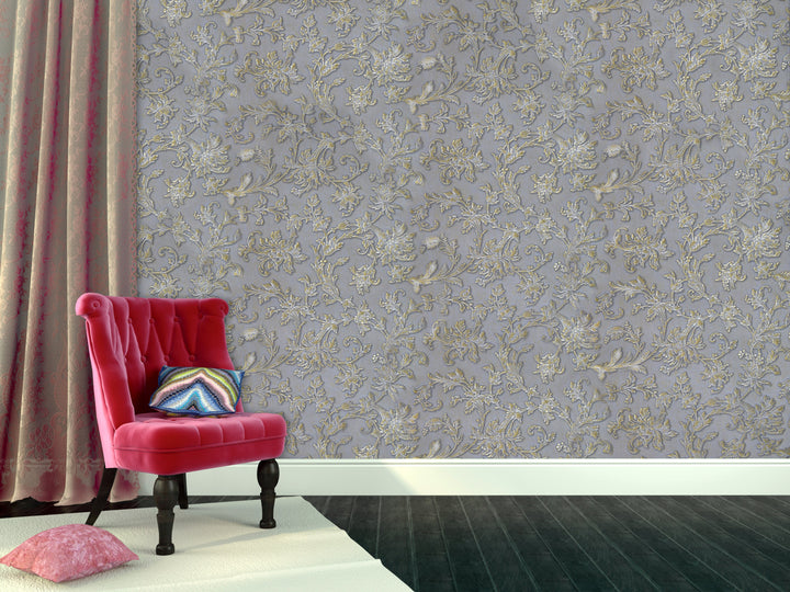 Queen Victoria 29 Lilac Texture Wallpaper Sk104-39511