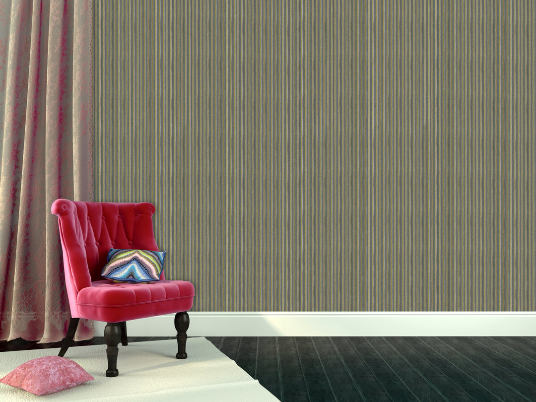 Queen Victoria 29 Khaki Stripes Wallpaper Sk104-39521