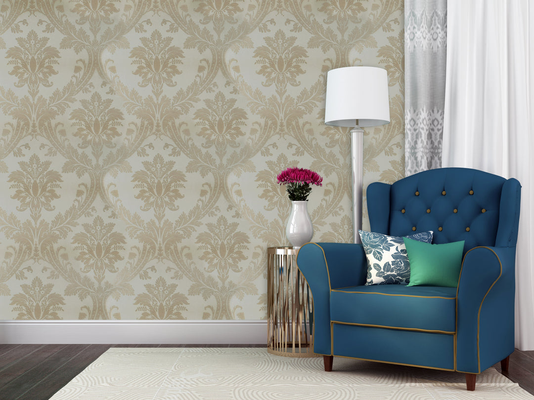 Hyde Park 29 Ivory Medallion Wallpaper Sk104-41024