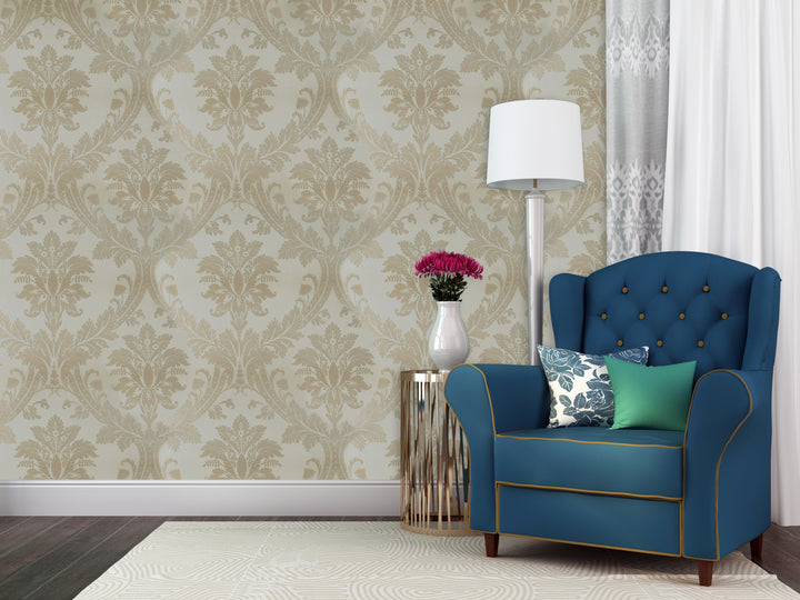 Hyde Park 29 Ivory Medallion Wallpaper Sk104-41024