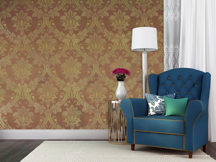 Hyde Park 29 Burnt Ochre Fleur Wallpaper Sk104-41026