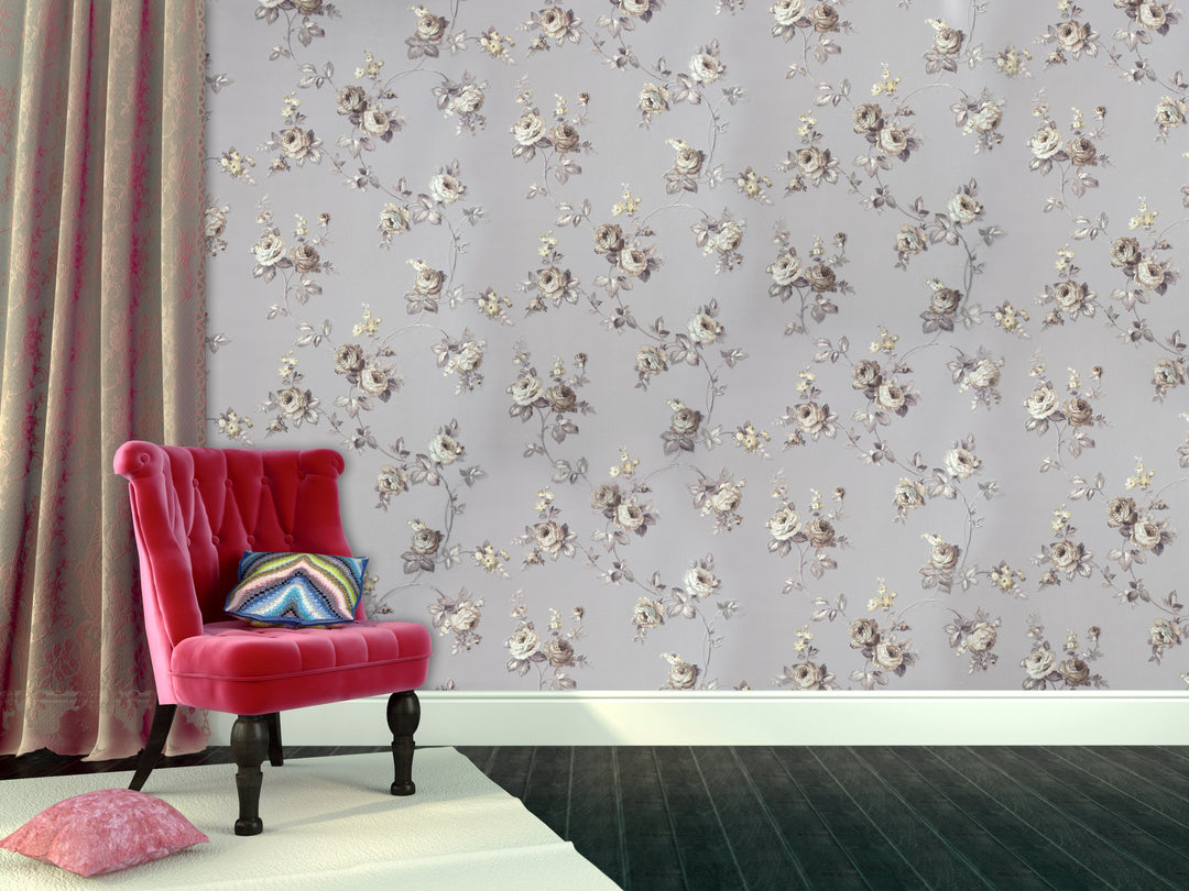 Queen Victoria 29 Floral Sketch Wallpaper Sk104-42972
