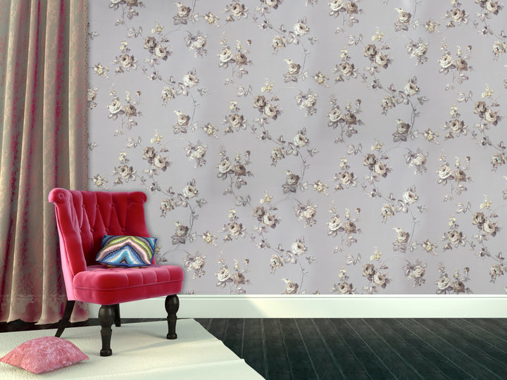 Queen Victoria 29 Floral Sketch Wallpaper Sk104-42972