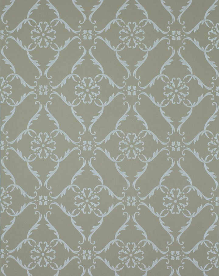 Queen Anne B Sage Lattice Wallpaper Sk2425