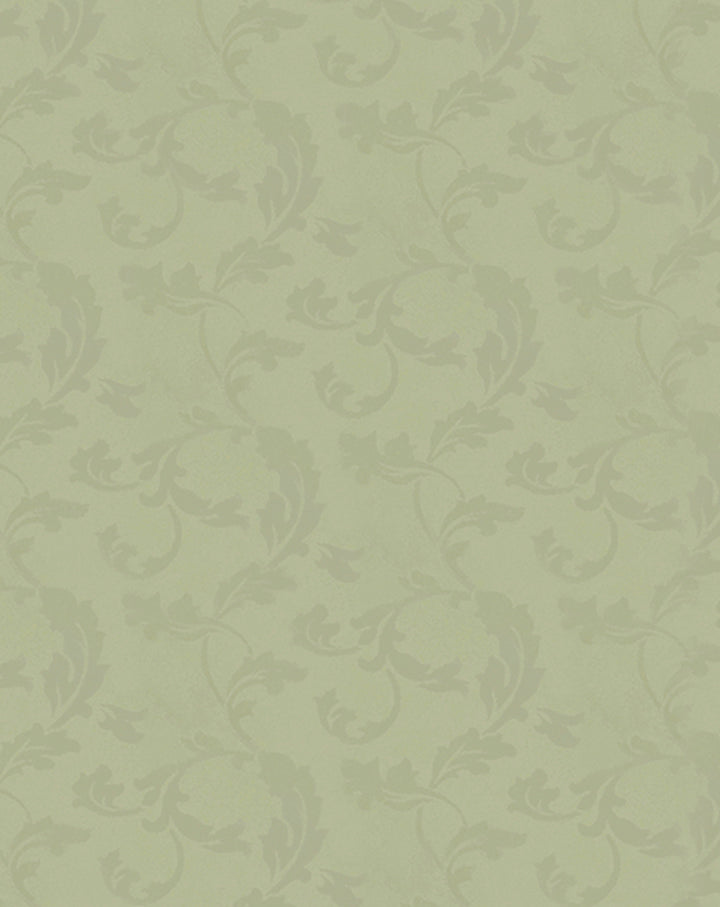 Pale Green Damask Wallpaper