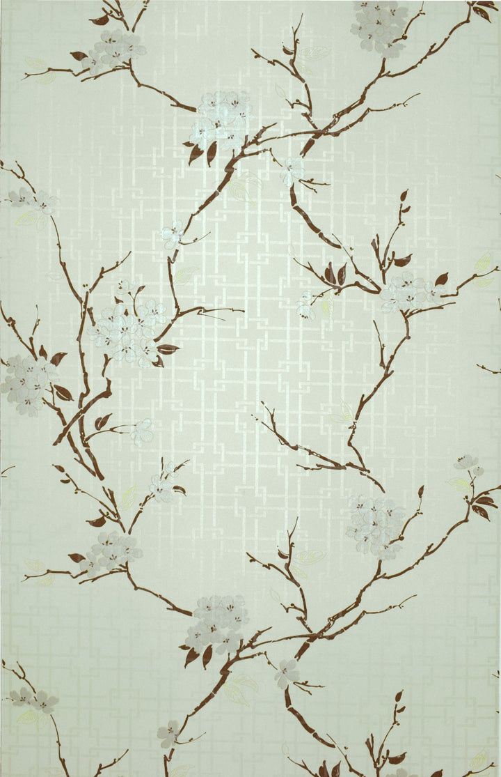 Newport A Aqua Blossom Branches Wallpaper Sk2845