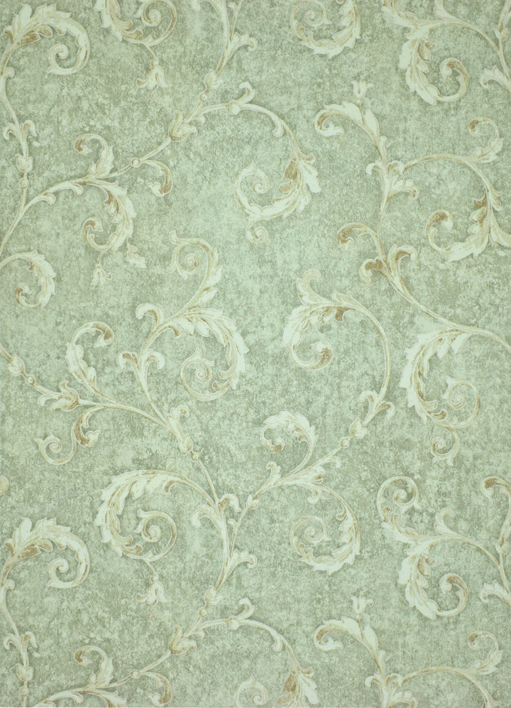 Queen Anne A Icy Blue Print Wallpaper Sk6778