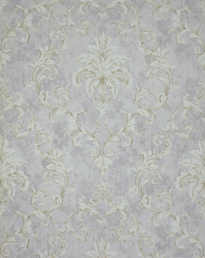 Queen Anne A Lilac Gray Floral Wallpaper Sk6793