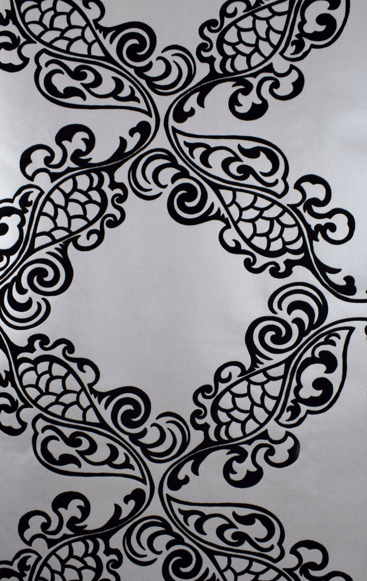 River Thames 8 Black Medallion Wallpaper Sk69-5113