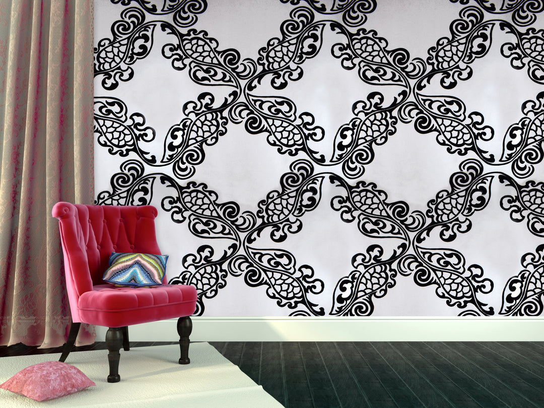 River Thames 8 Black Medallion Wallpaper Sk69-5113