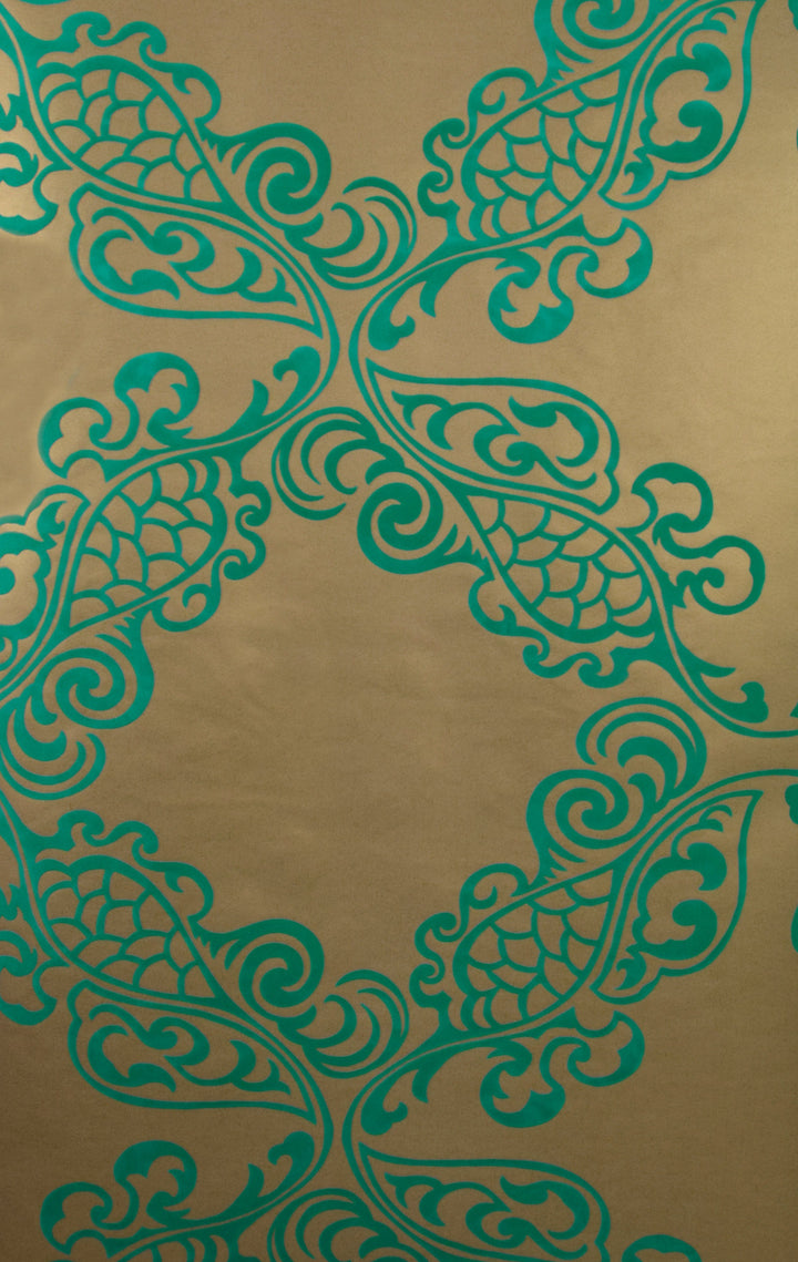 River Thames 8 Teal Medallion Wallpaper Sk69-5115