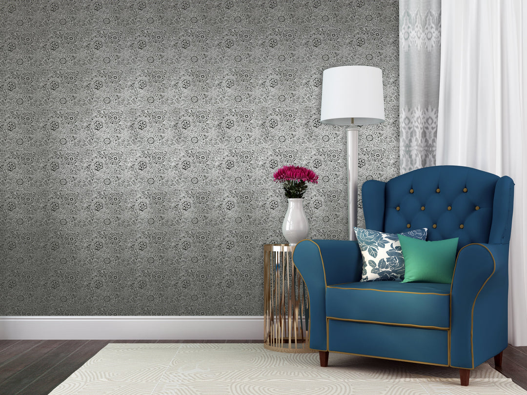 Newcastle 29 Silver Matrix Wallpaper Sk69-5164