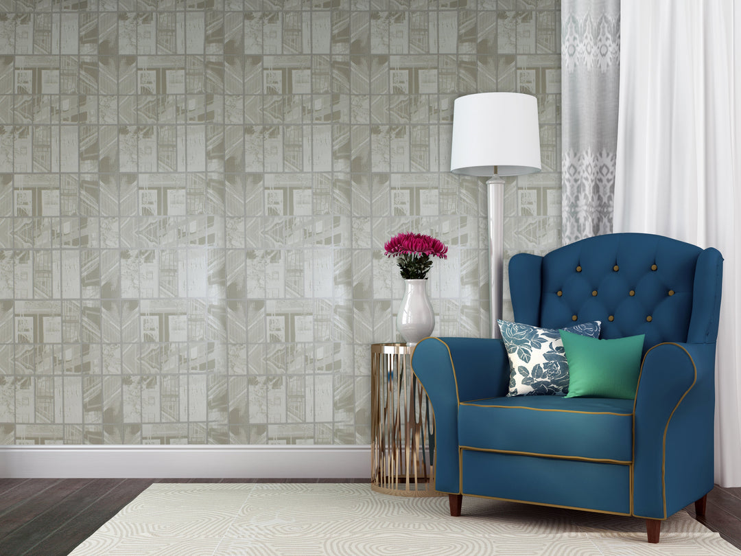 River Thames 33 Beige Mosaic Wallpaper Sk69-5414