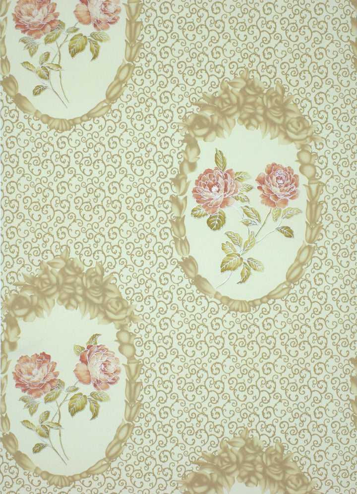 Queen Anne A Cream Medallion Wallpaper Sk8053