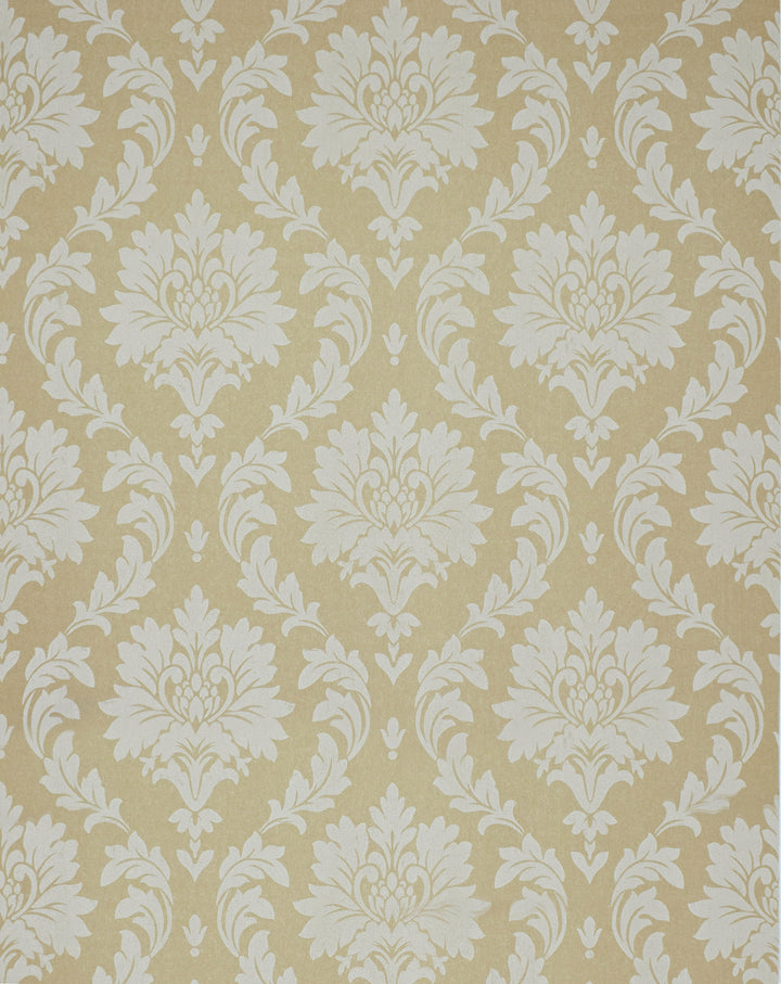 Oatmeal Grey Damask Wallpaper