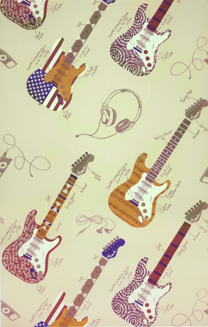 Newport B Cream Guitars Wallpaper Sk8331