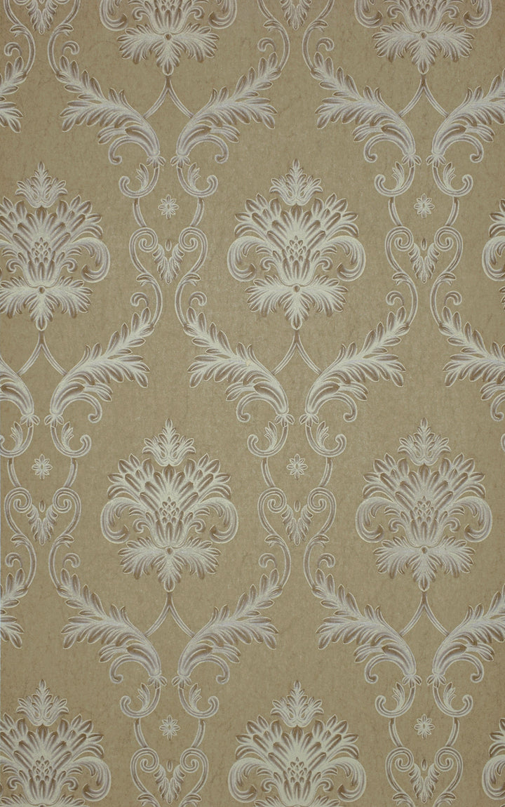 King Alfred A Caramel Damask Wallpaper Sk9432-06