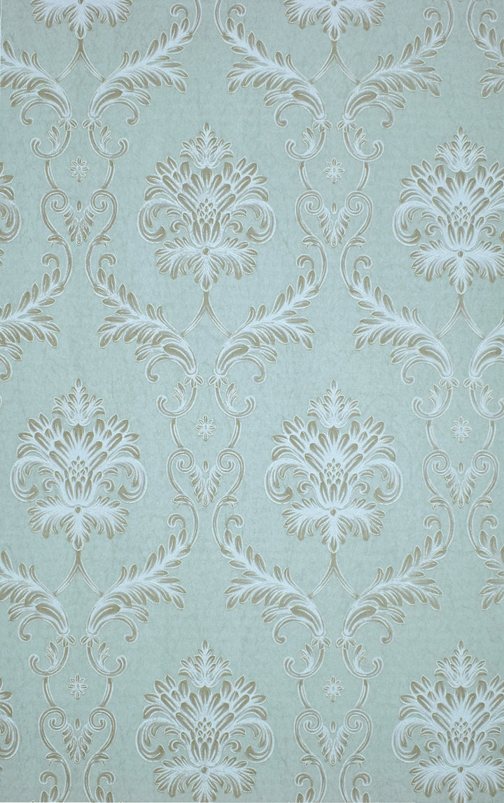 King Alfred A Aqua Damask Wallpaper Sk9432-07