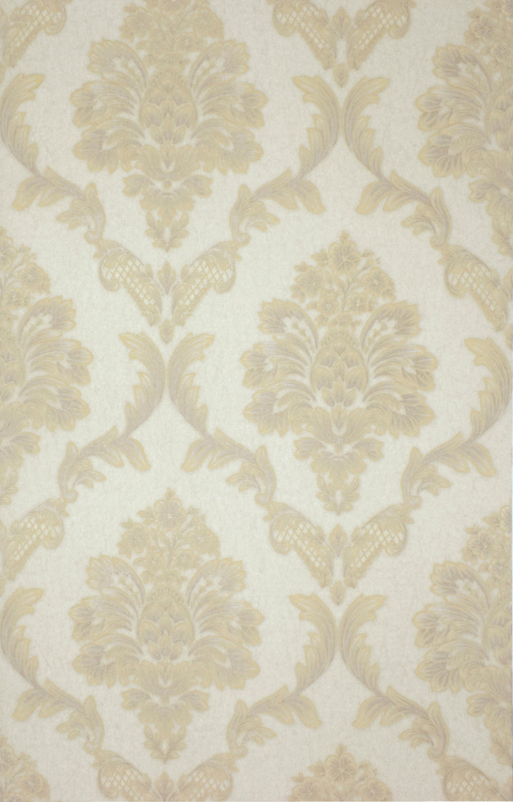 King Alfred A Oatmeal Damask Wallpaper Sk9468-02