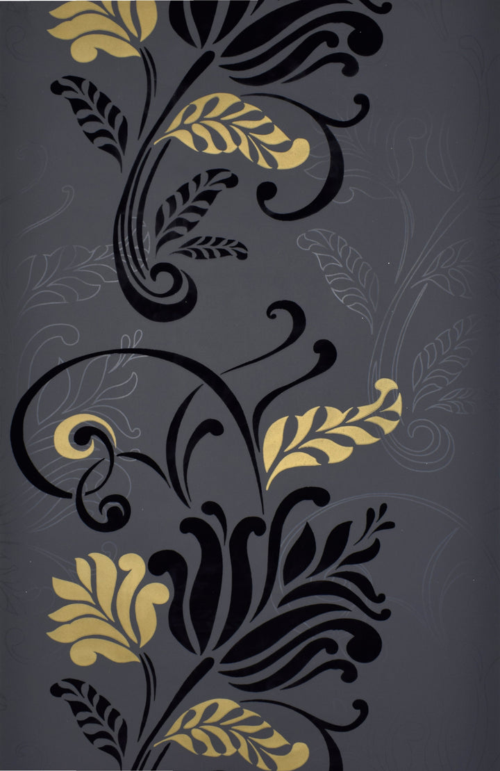 Hyde Park Ql Midnight Scroll Wallpaper Skg00188
