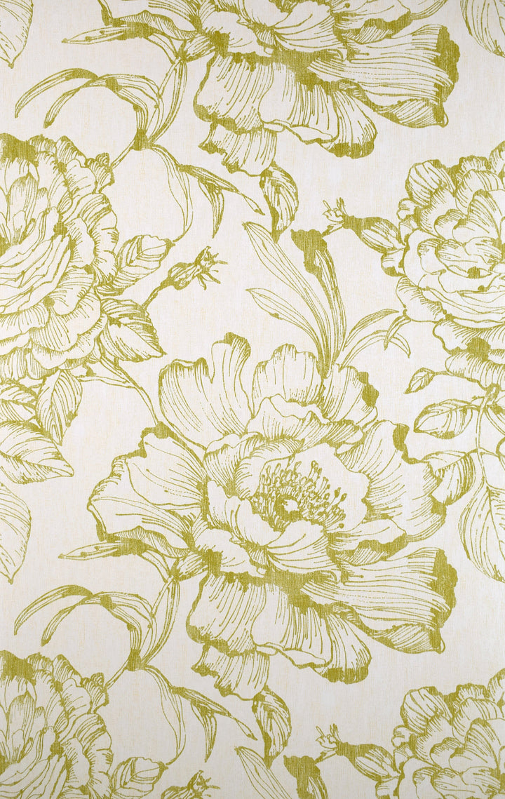 Sutton Lime Floral Wallpaper Skl39315