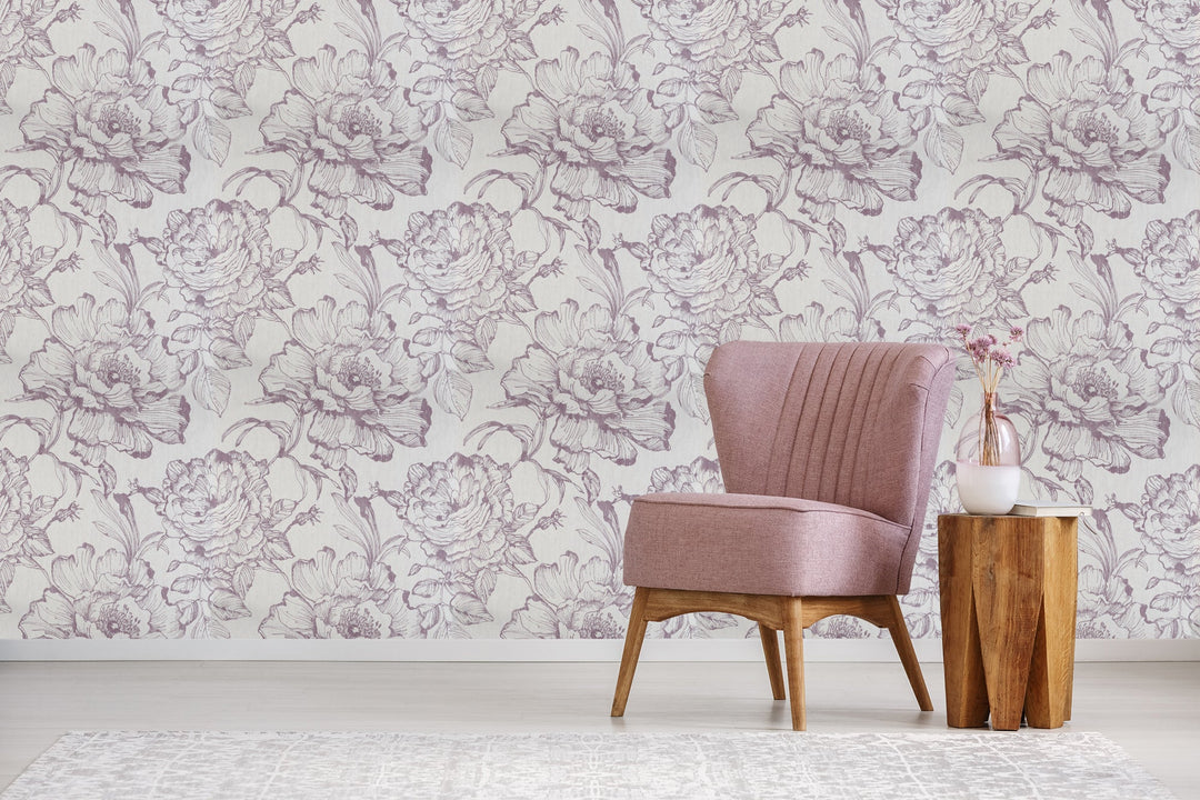 Sutton Lilac Floral Wallpaper Skl39316