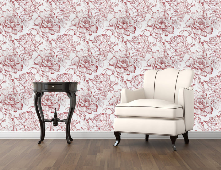 Sutton Blush Floral Wallpaper Skl39317