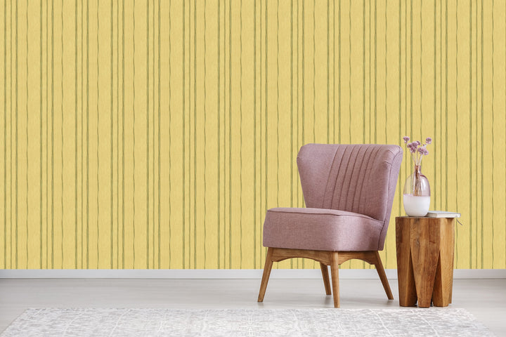 Sutton Mustard Lines Wallpaper Skl39325