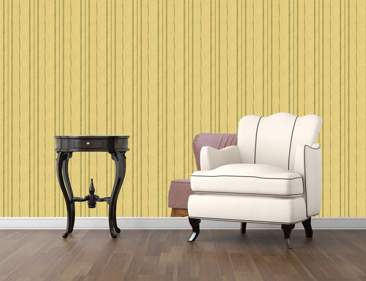 Sutton Mustard Lines Wallpaper Skl39325