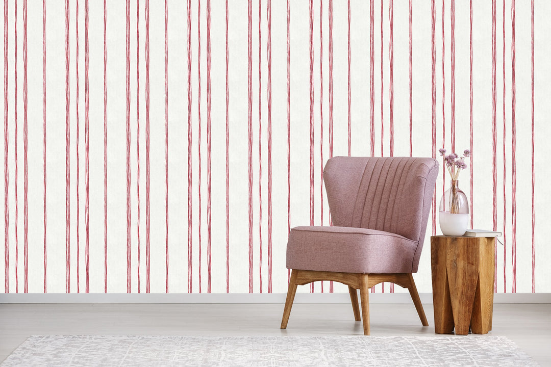 Sutton Rose Stripes Wallpaper Skl39327