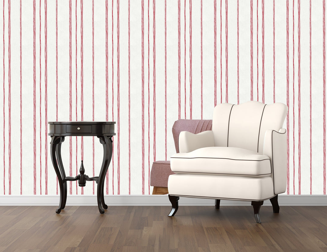 Sutton Rose Stripes Wallpaper Skl39327