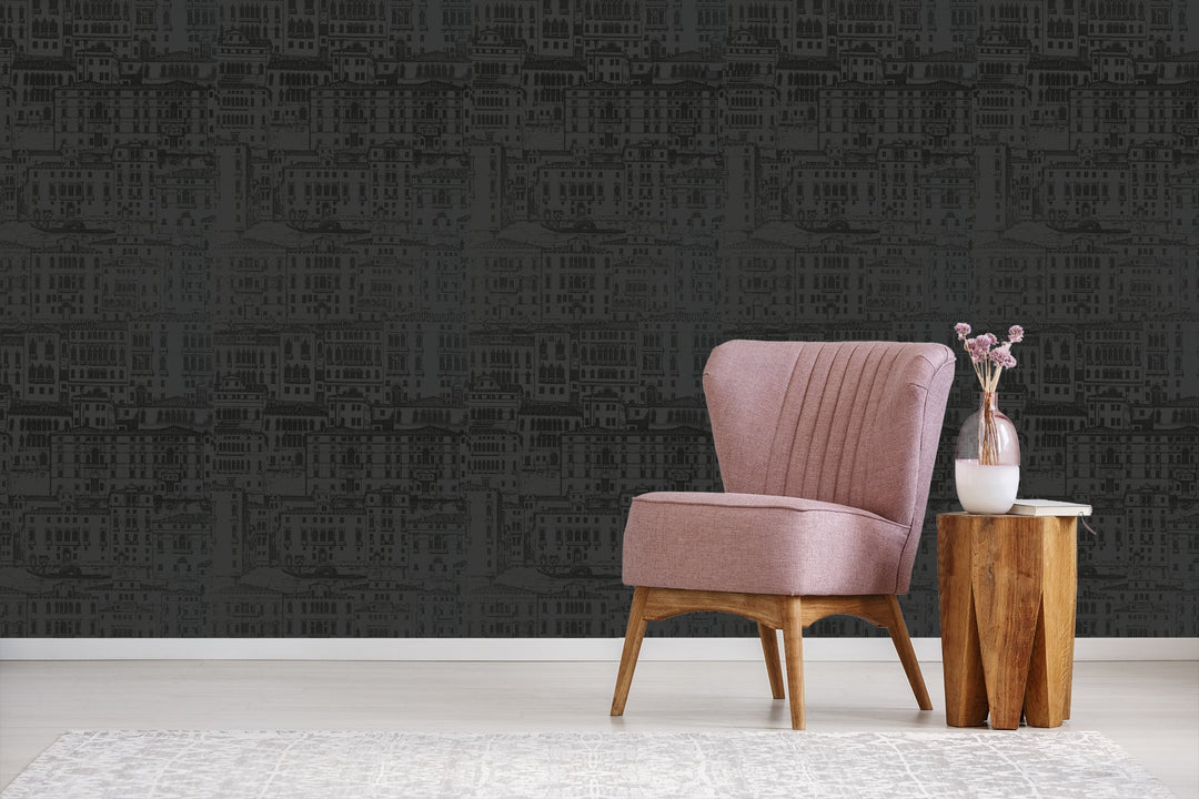 Sutton Charcoal Weave Wallpaper Skl39346