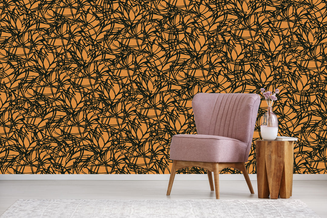 Sutton Amber Petal Wallpaper Skl39386