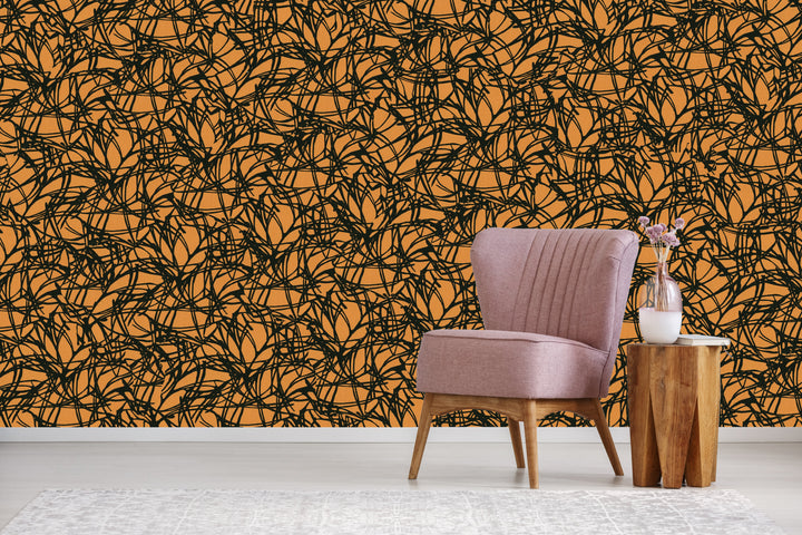 Sutton Amber Petal Wallpaper Skl39386