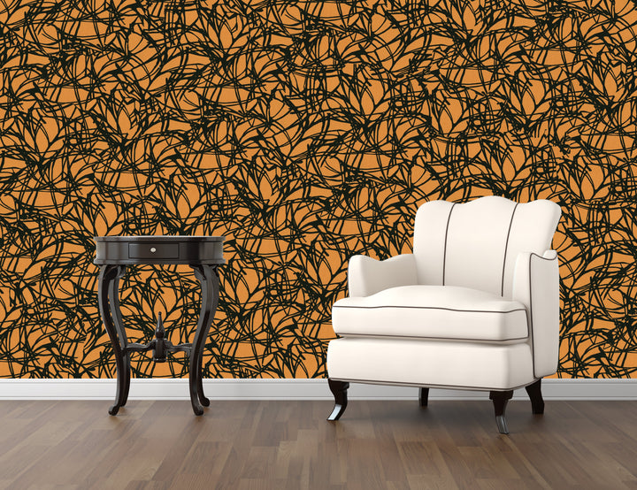 Sutton Amber Petal Wallpaper Skl39386