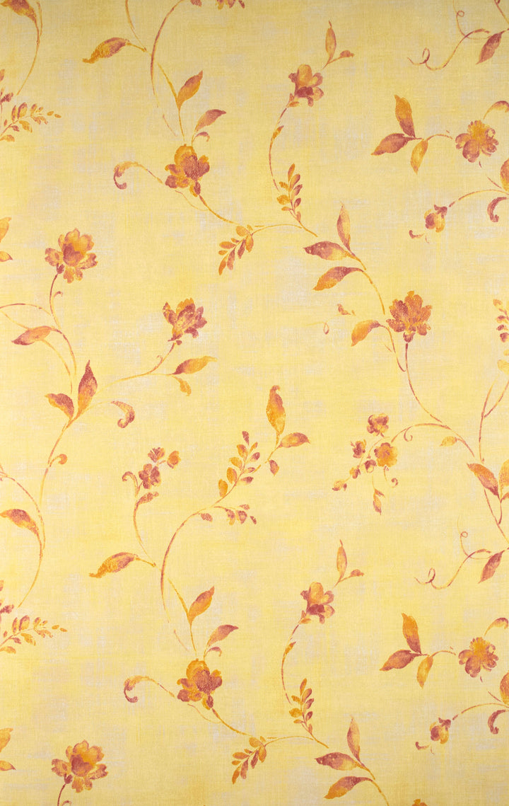 Sutton Apricot Floral Wallpaper Skl92625