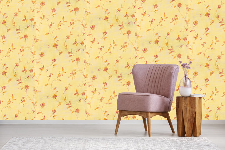 Sutton Apricot Floral Wallpaper Skl92625