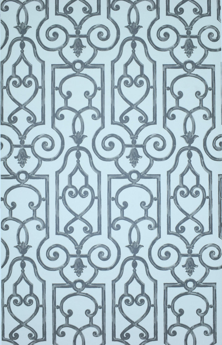 Tower Bridge Dy Powder Blue Script Wallpaper Sku08652