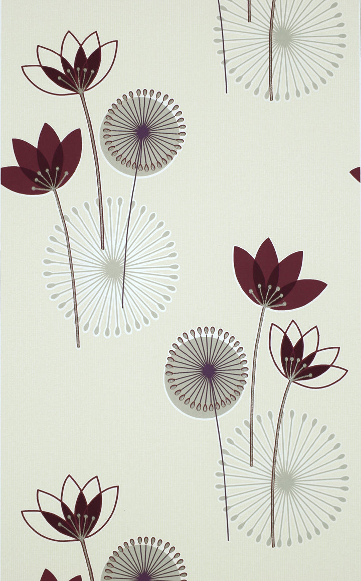 Purple Botanical Texture Wallpaper