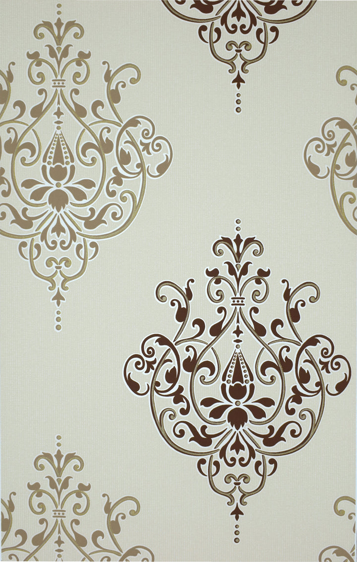 Grey Medallion Wallpaper