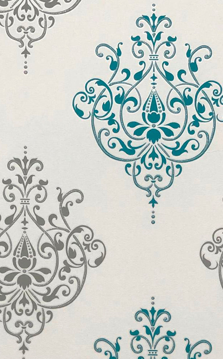 Blue Medallion Wallpaper