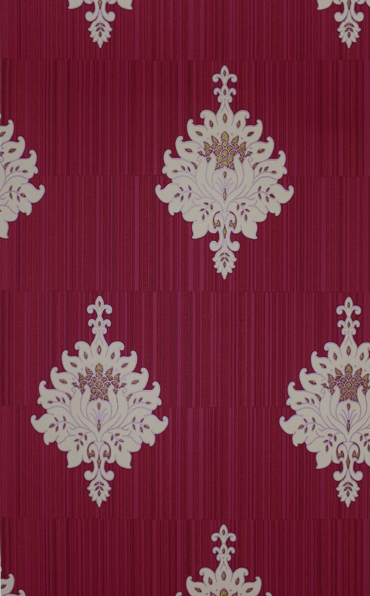 Crimson Damask Wallpaper